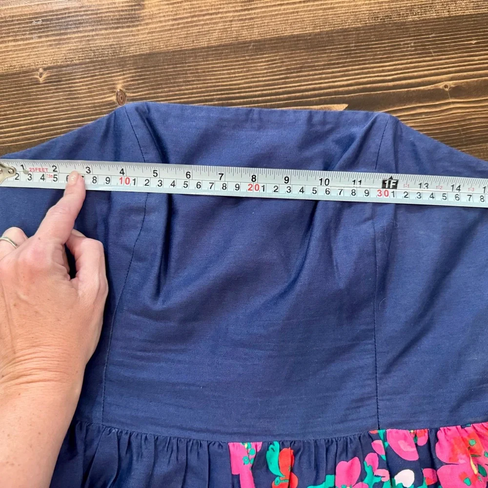 Lilly‎ Pulitzer Lottie Navy Floral Strapless Dress - Picture 9 of 9
